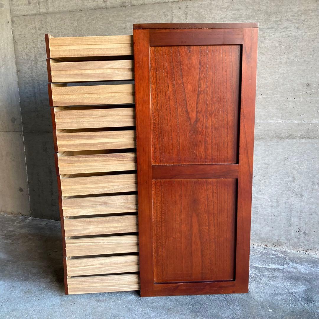 木製 ラック チェスト 引き出し 小物入れ 書類 12杯 縦長 家具 レトロ