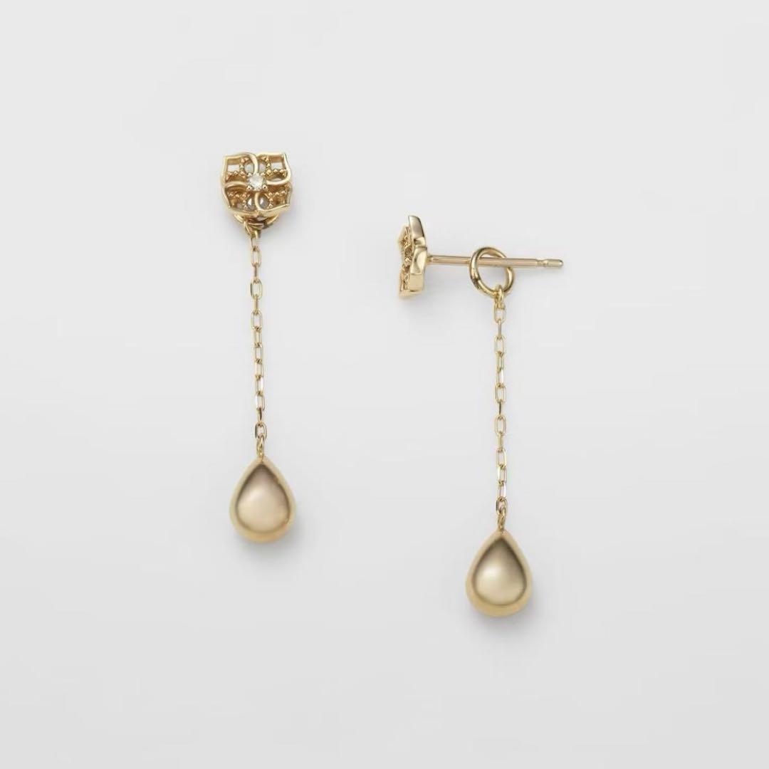 agete アガットK10 ダイヤモンド 0.04ct ピアス 【未使用】