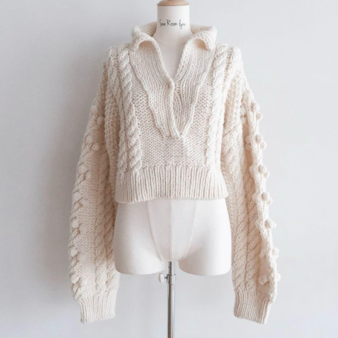 シールームリン Hand made Wool ハイネックプルオーバー　ホワイト