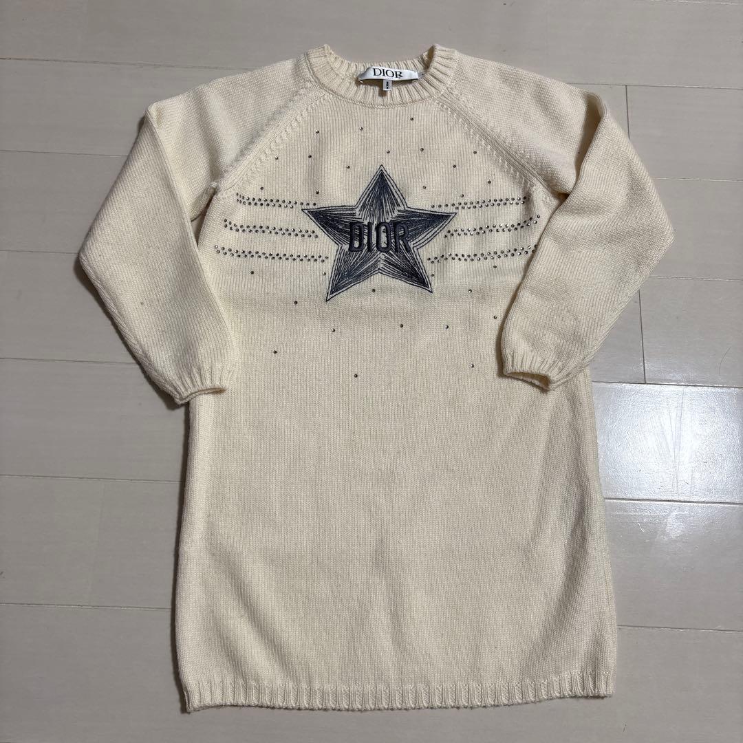 Dior クリーム色 ニットワンピース　110cm