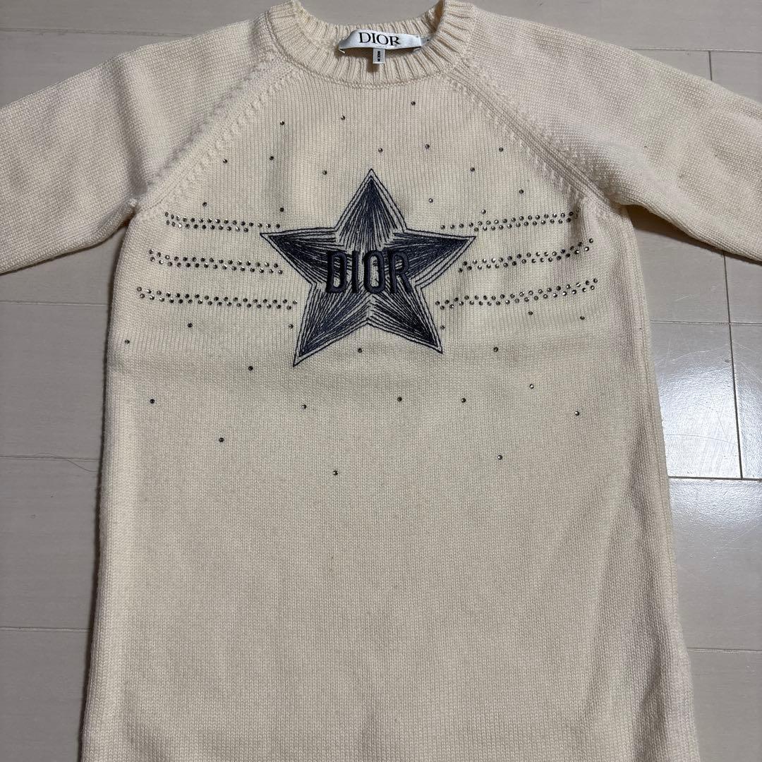 Dior クリーム色 ニットワンピース　110cm