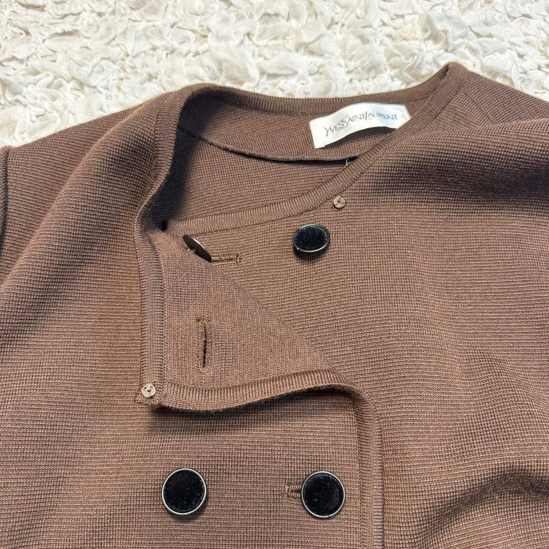 美品✨希少✨イヴサンローラン　ニット　ダブルブレスト ロングカーディガン