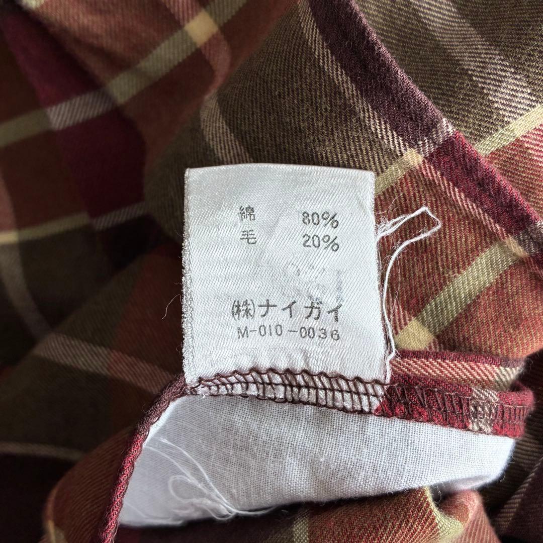 90s Ralph Lauren コットンウール オープンカラー チェックシャツ