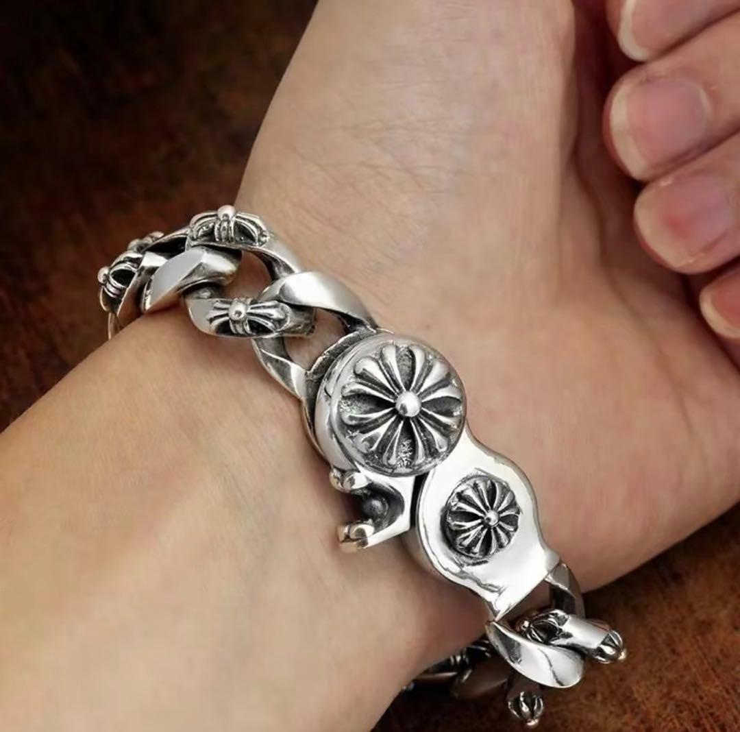 み*と様 Chrome Hearts シルバー リンクチェーン ブレスレット ク