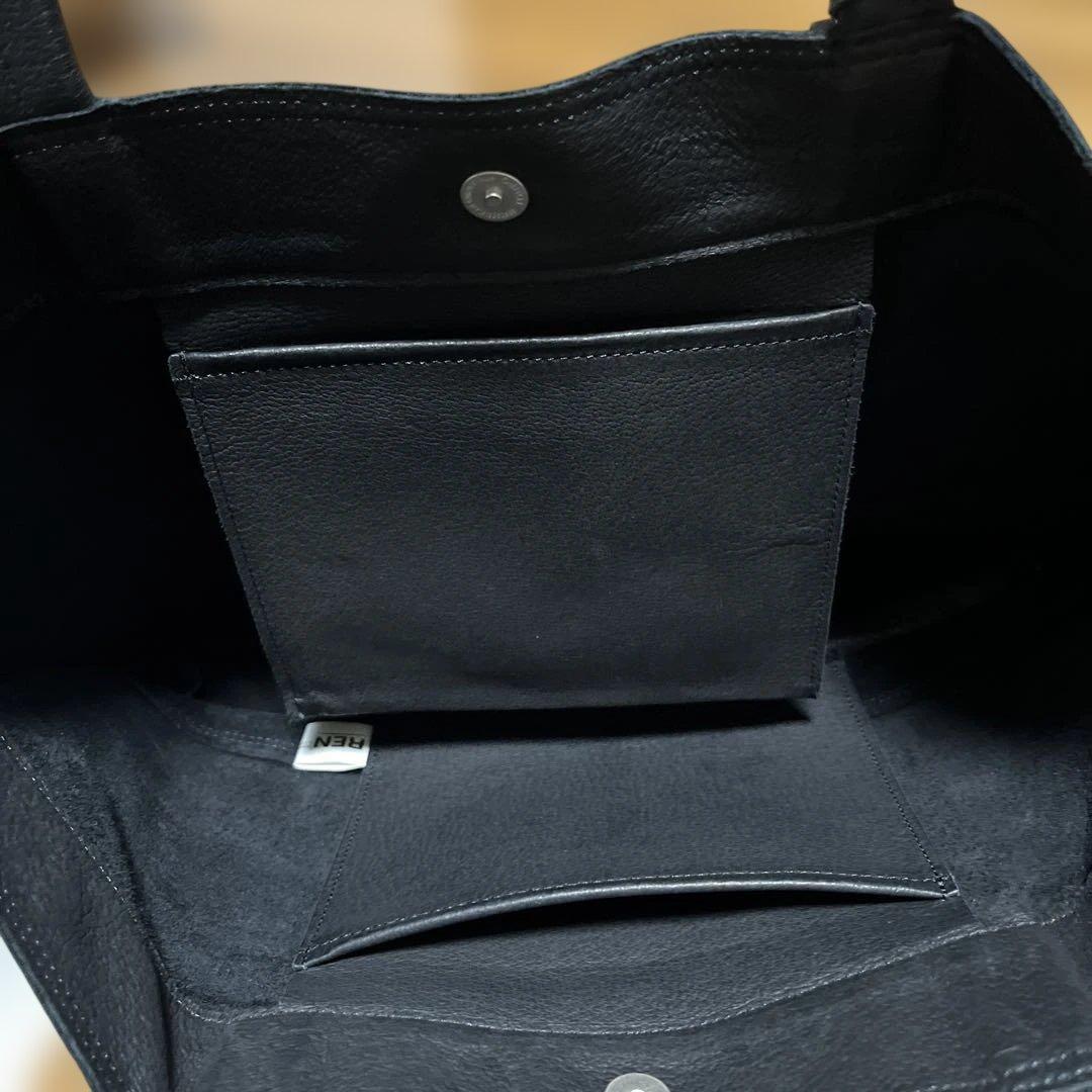 美品　REN レン　レザートートバッグ ブラック 本革 日本製