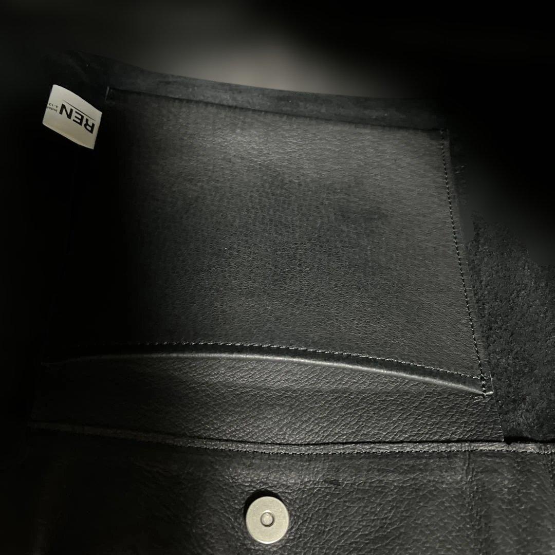 美品　REN レン　レザートートバッグ ブラック 本革 日本製