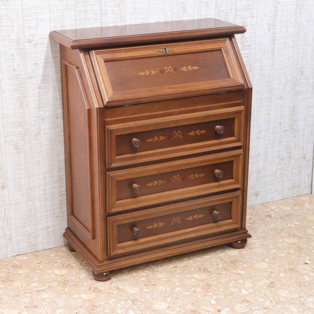 管理126-2 イタリア ライティング ビューロー 机 木製 完成品 デスク