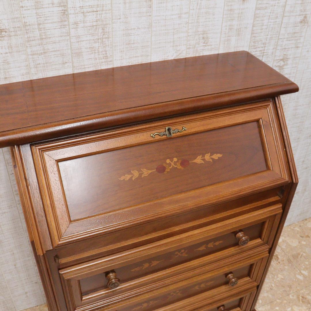 管理126-2 イタリア ライティング ビューロー 机 木製 完成品 デスク