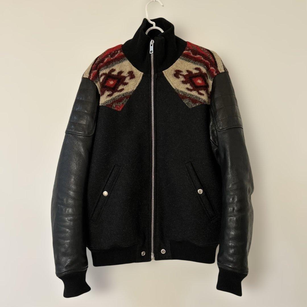 Baby's shop様[美品]切り替えウールレザースタジャン