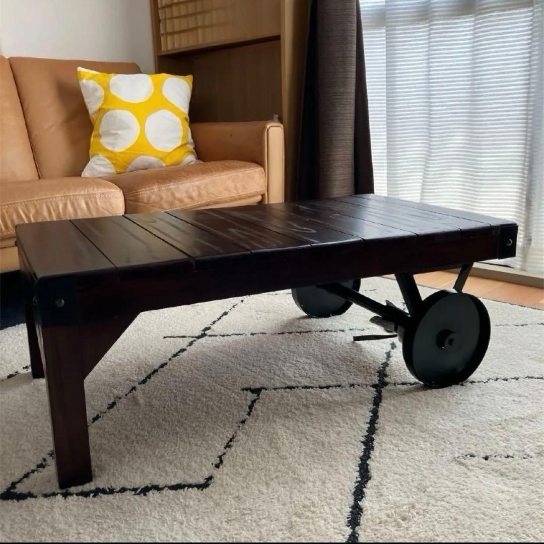 新品☆ヴィンテージ風トロリーテーブル　ローテーブル コーヒーテーブル