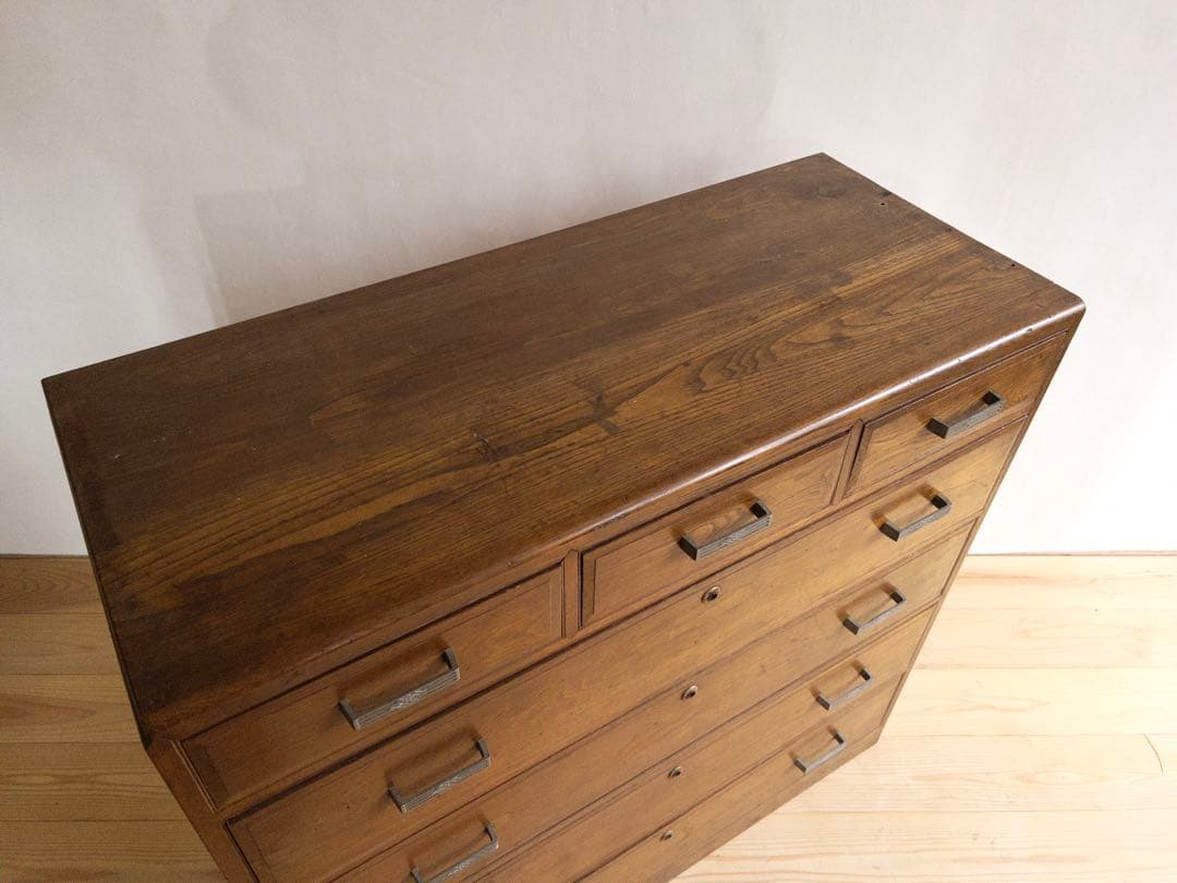 木製　チェスト　タンス　5段　引き出し　ビンテージ　レトロ　古道具