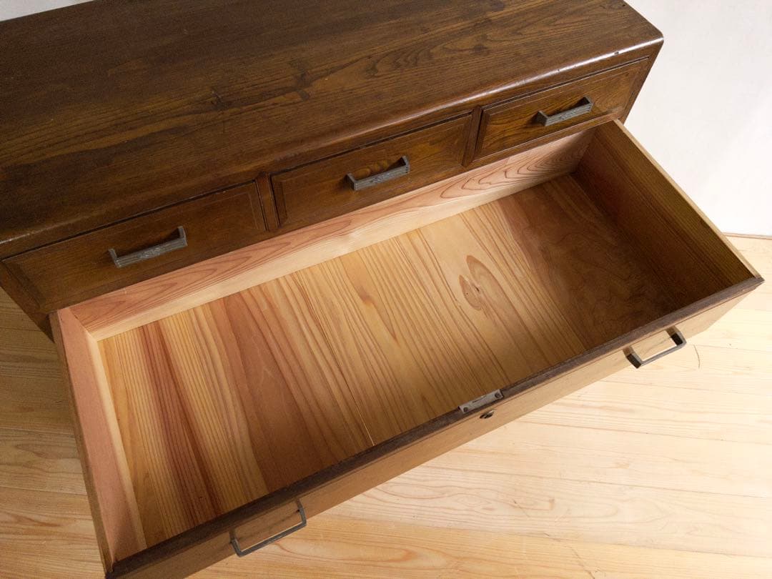 木製　チェスト　タンス　5段　引き出し　ビンテージ　レトロ　古道具