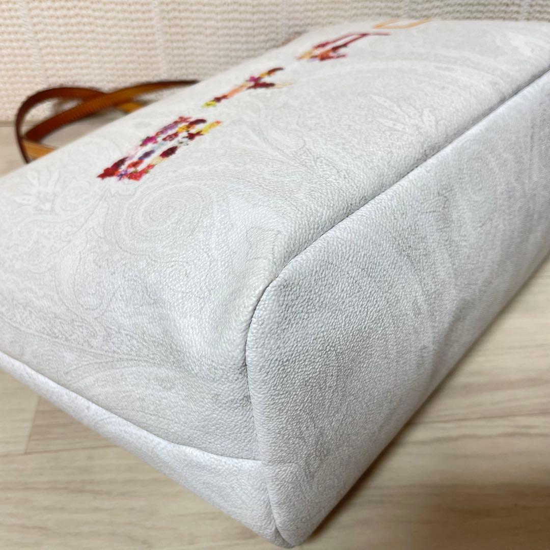 ☆美品☆ ETRO エトロ ペイズリー フラワー ロゴ PVC素材 トートバッグ