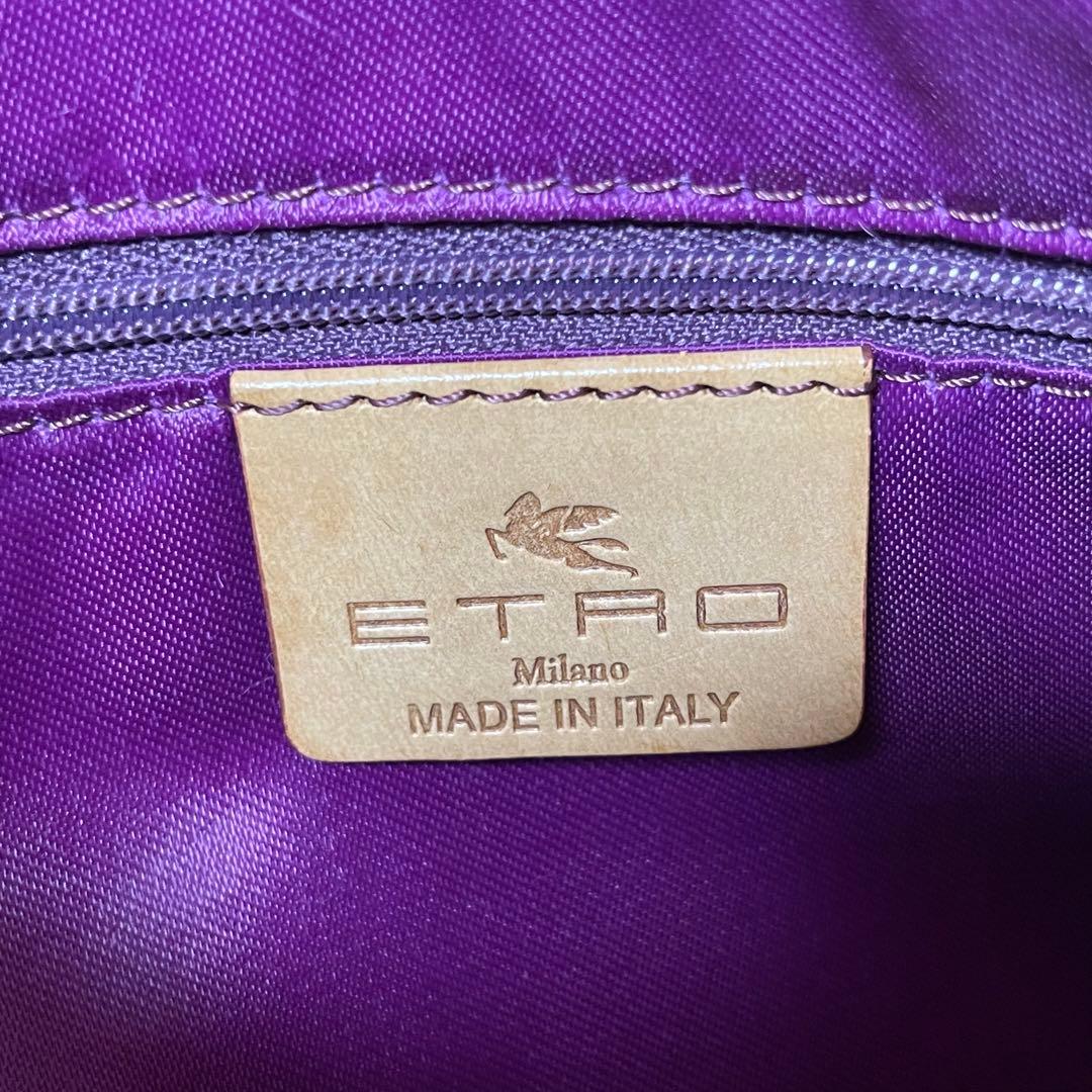 ☆美品☆ ETRO エトロ ペイズリー フラワー ロゴ PVC素材 トートバッグ