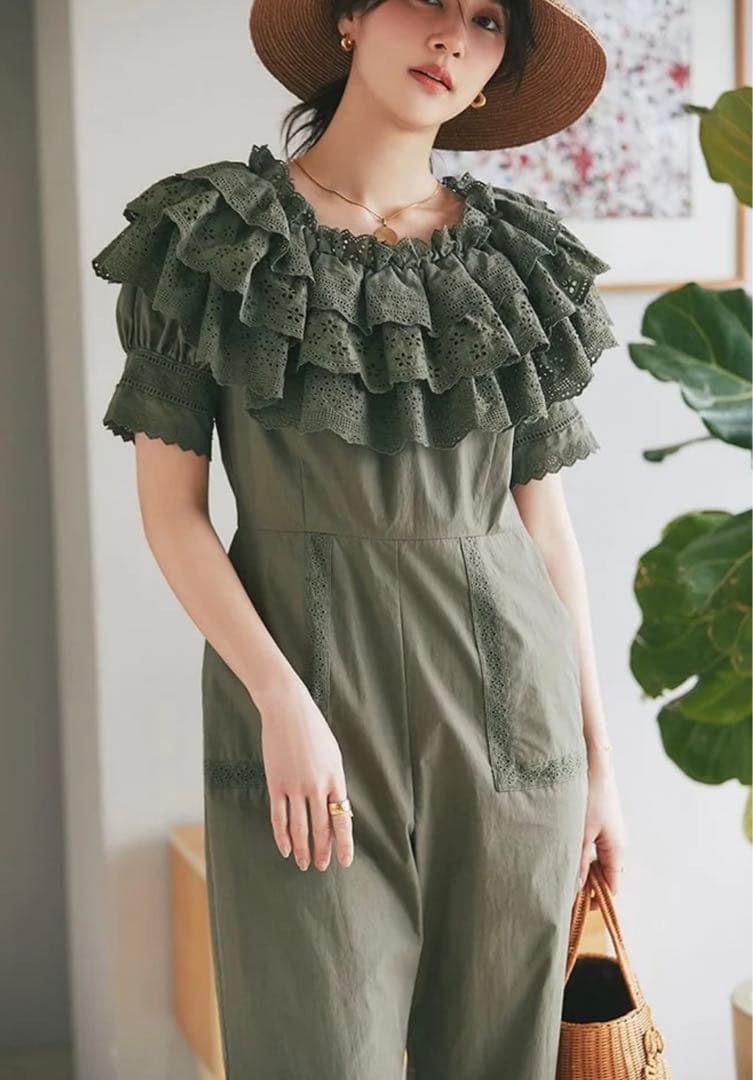 seven ten by miho kawahitoコットンレースオールインワン