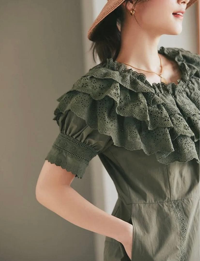 seven ten by miho kawahitoコットンレースオールインワン