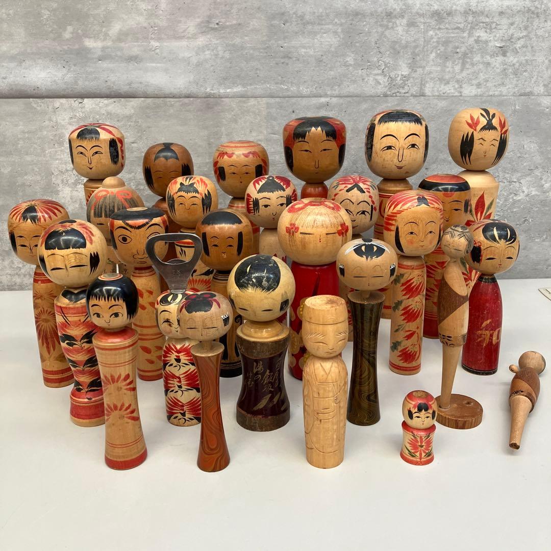 昭和レトロ こけし 小芥子 26体セット セット売り まとめ売り 木製 伝統工芸