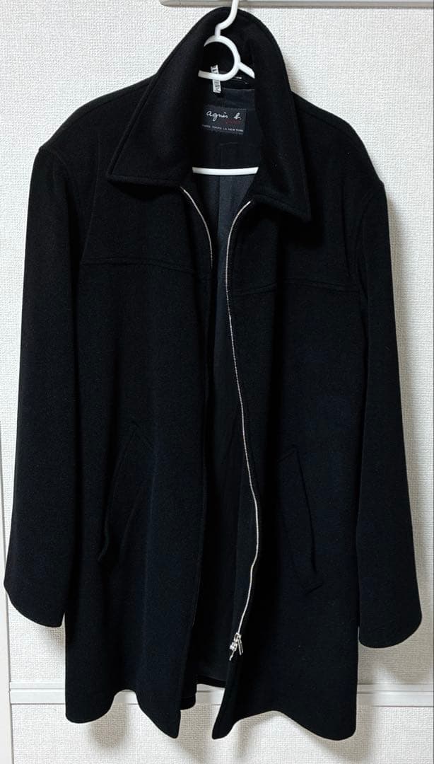 agnès b. ブラック コート ※とにかく温かい印象