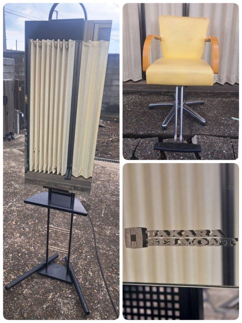 タカラベルモント　鏡　スタイリングチェア　美容室　理容室　引取限定　千葉県