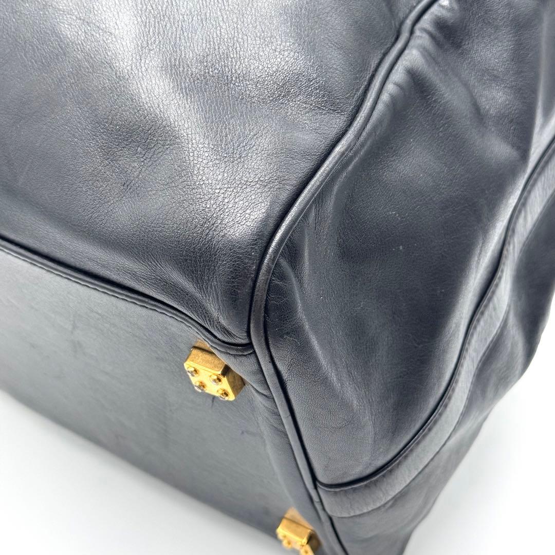 美品 ロエベ ボストンバッグ 2way アナグラム アマソナ50 大容量 黒