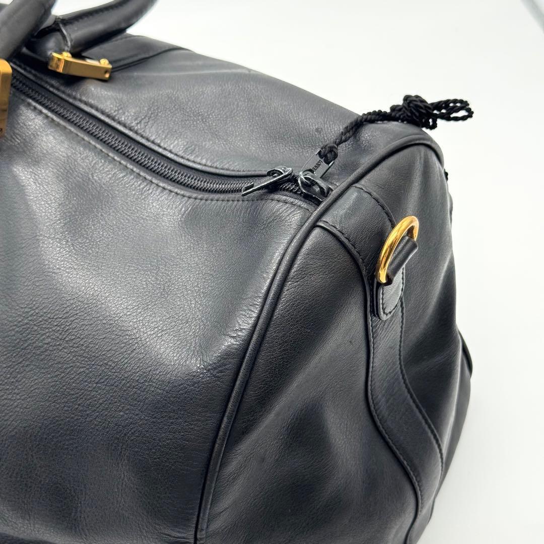 美品 ロエベ ボストンバッグ 2way アナグラム アマソナ50 大容量 黒