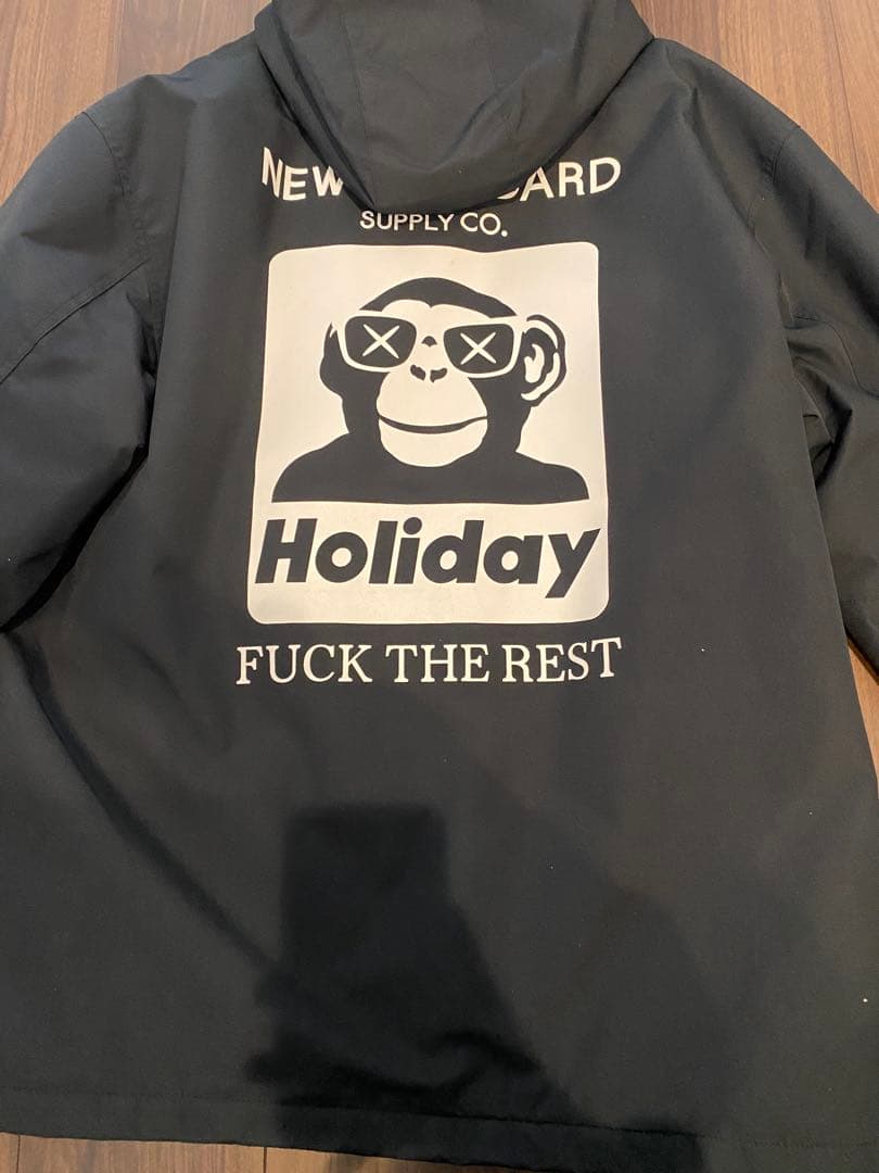 Holiday 撥水加工 ブラックプルオーバージャケット