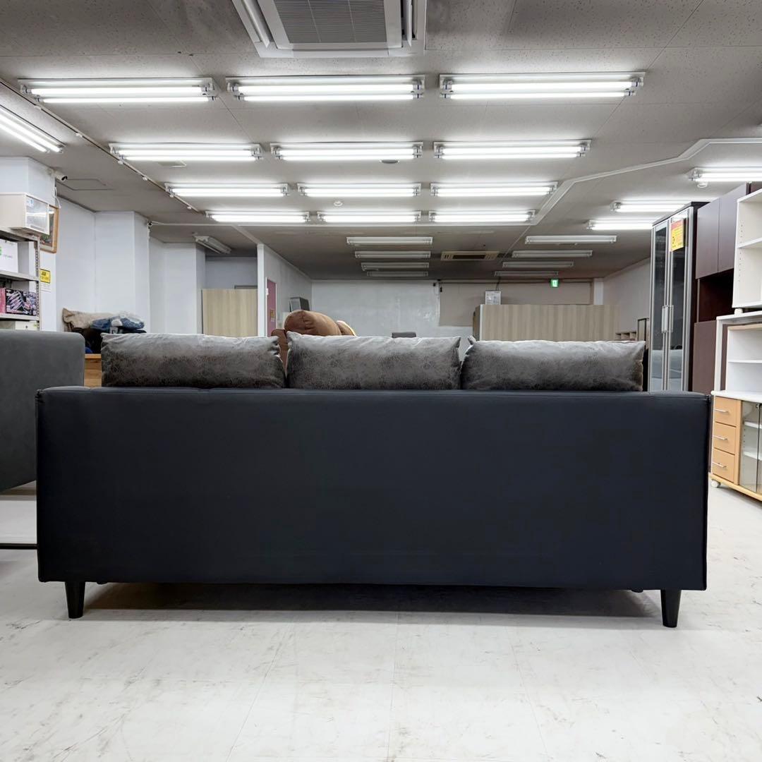 サカイ工芸 186cm幅3人掛けカウチソファ 左右入れ替可能 レザーファブリック