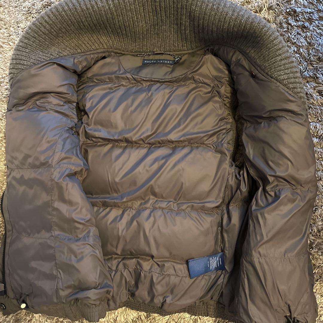 ラルフローレン　ダウンベスト　カシミヤ混ニット リブ　ショールカラー