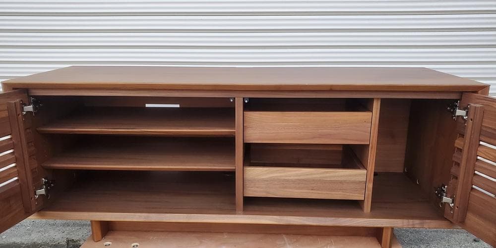 C134 美品！カリモク120幅　ソリッドボード（TV台）　QT4037R