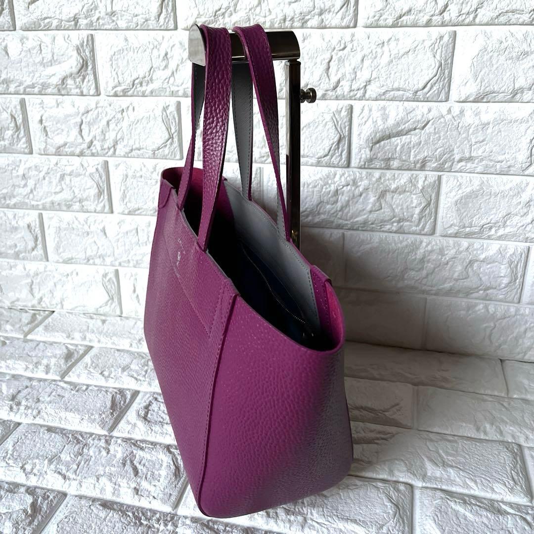 キキララA.D.M.J. トートバッグ 逆台形 パープルシボ革 トート
