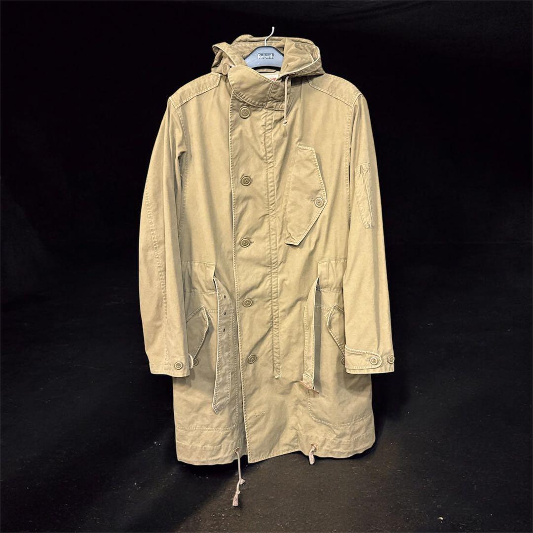 RRLコート 美品 ユーズド加工 サイズL トレンチ ワーク ミリタリー