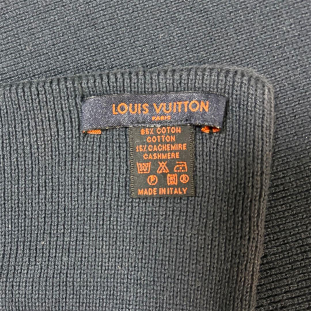 LOUIS VUITTONマフラー ネイビー ヴィトンカップ カシミア