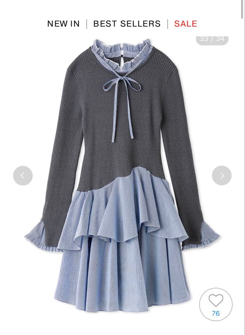 新品未使用　Sustainableドッキングミニニットワンピース