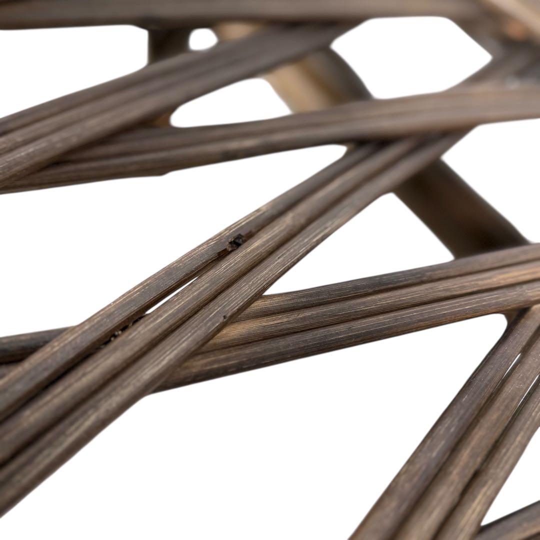 KZ035 【希少デザイン】コスガ　kosuga ラタン籐　ガラステーブル