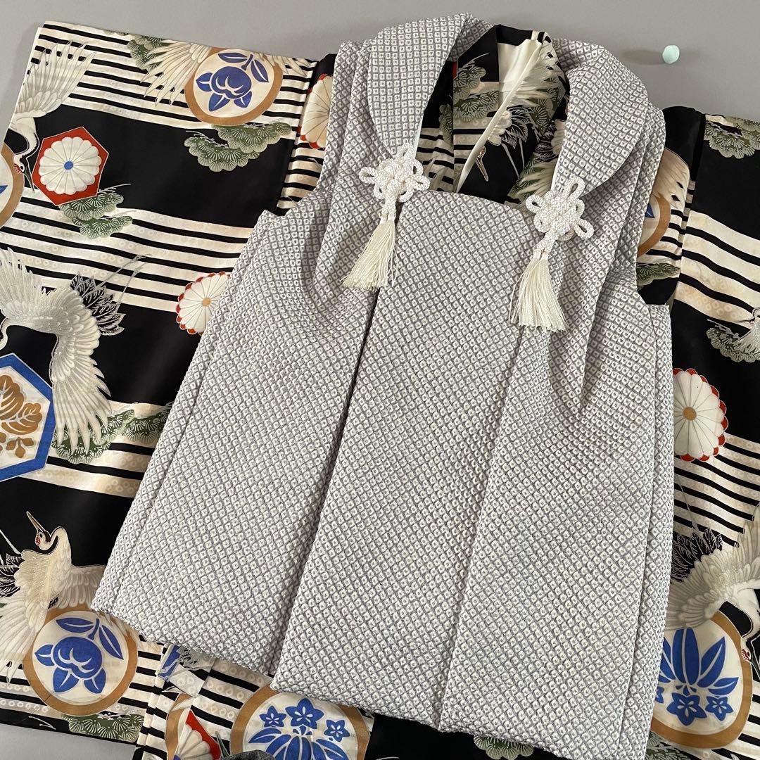 七五三　3歳　男の子　お着物と総絞りの被布コーデセット