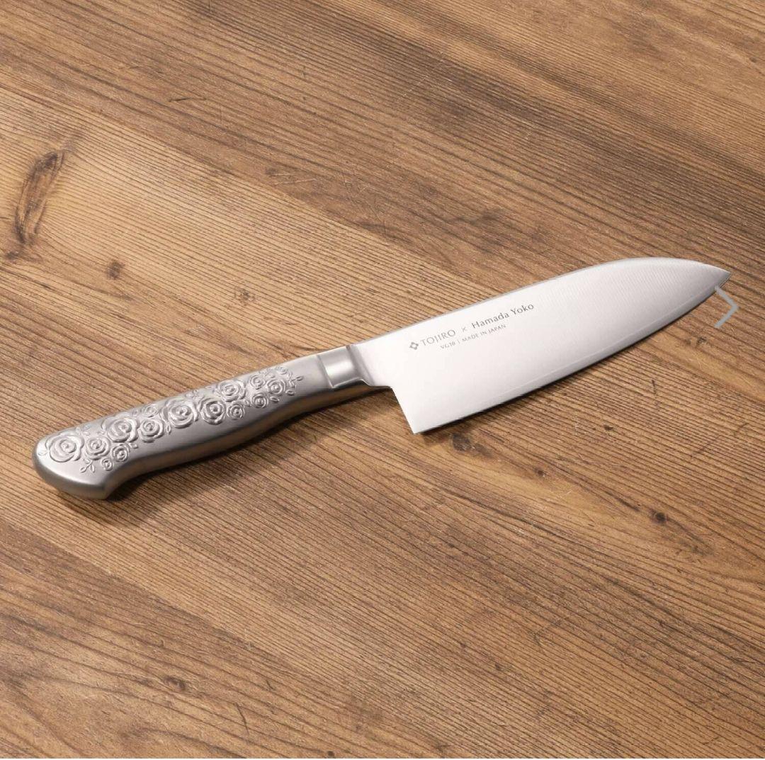 8010　浜田ママプロデュース 使いやすい刀身の包丁 藤次郎　ロゼ 14.5ｃｍ