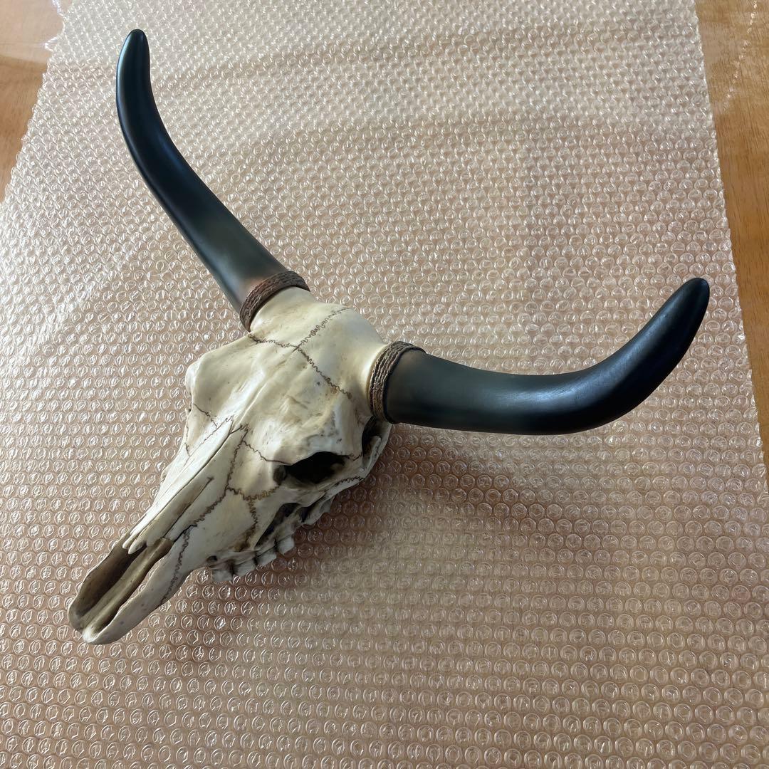 バッファロー スカル ハンティングトロフィー 頭蓋骨 オブジェ 壁掛け レジン製