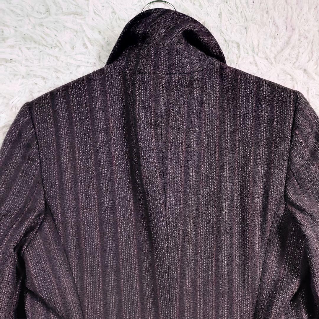 【派手】PS Paul Smith　チェスターコート　裏地総柄　花刺繍　赤焦茶