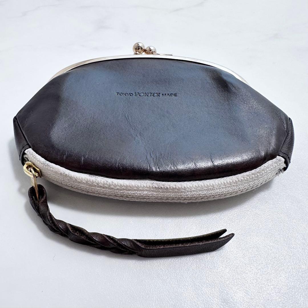 PORTER B印 YOSHIDA 別注がま口ウォレット 鉄粉染 ブラウン