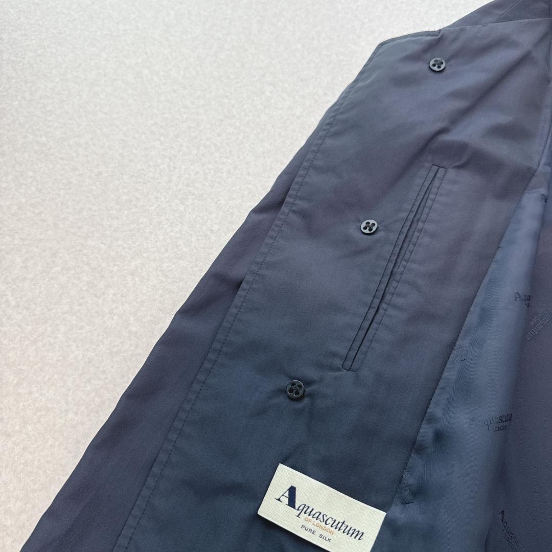 美品⭐️アクアスキュータム ピュアシルクコート ヴィンテージ イングランド L