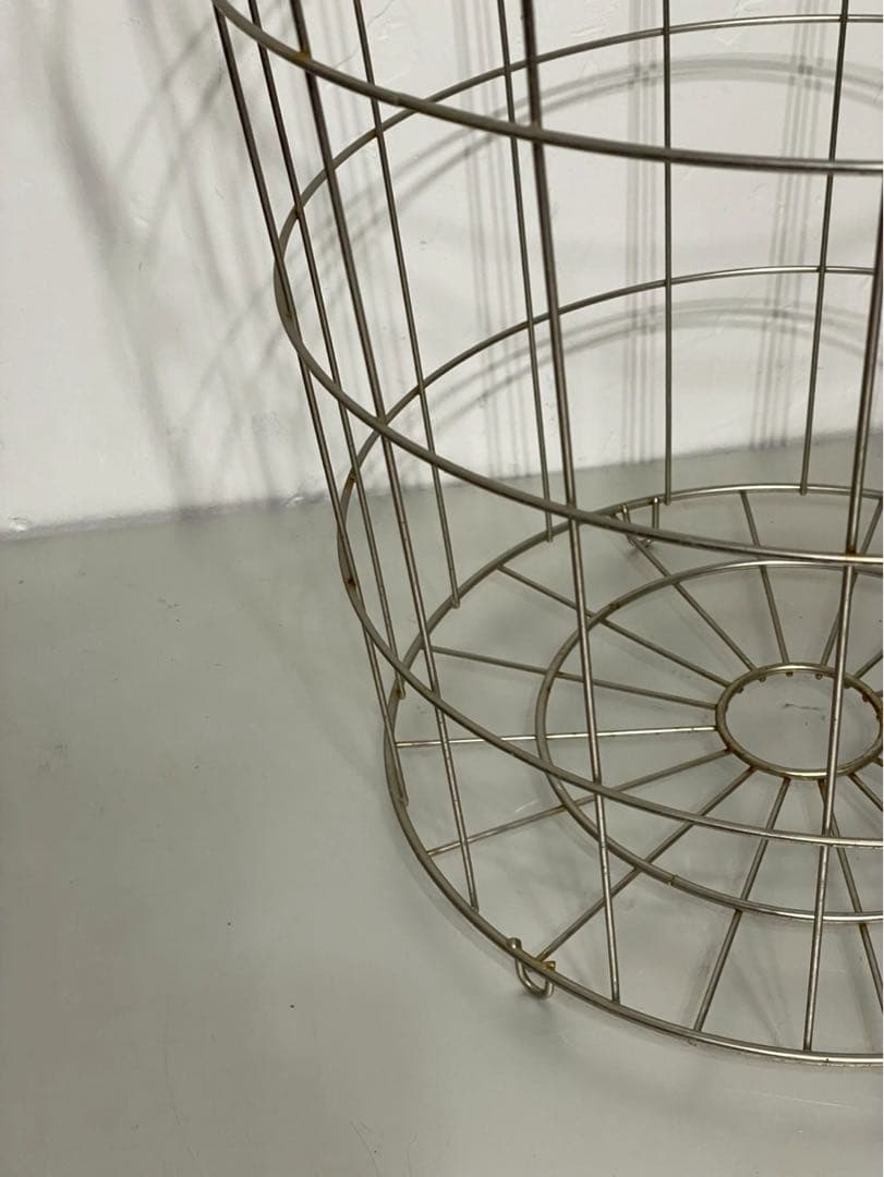 ワイヤーバスケット ランドリーバスケット 大容量 収納 金属製 円筒形2個セット