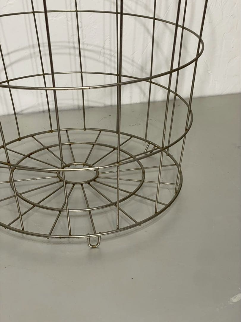 ワイヤーバスケット ランドリーバスケット 大容量 収納 金属製 円筒形2個セット