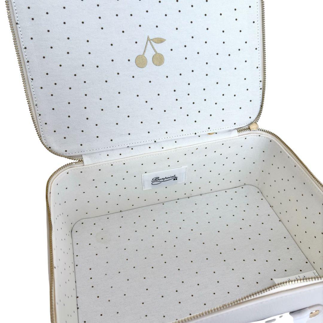 ボンポワン Bonpoint スーツケース ゴールド ポーチ ケースオフホワイト