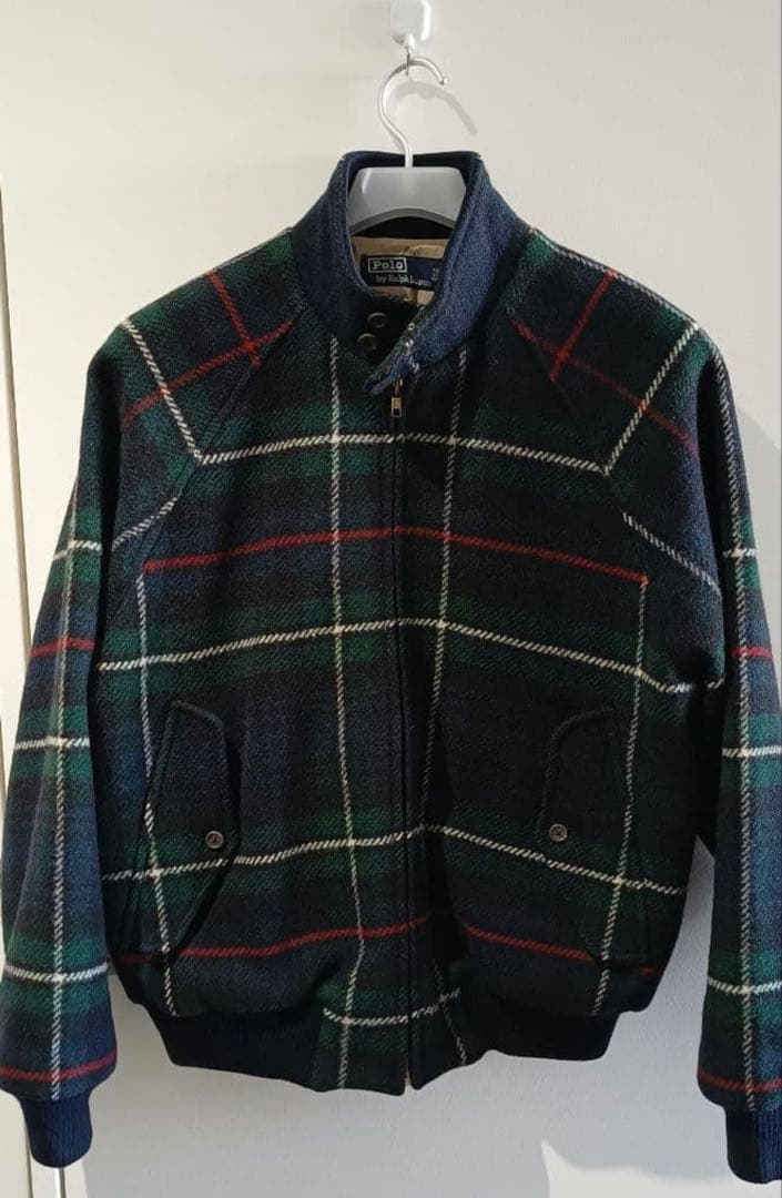 ラルフローレン　スイングトップ ウールチェック ジップアップジャケット