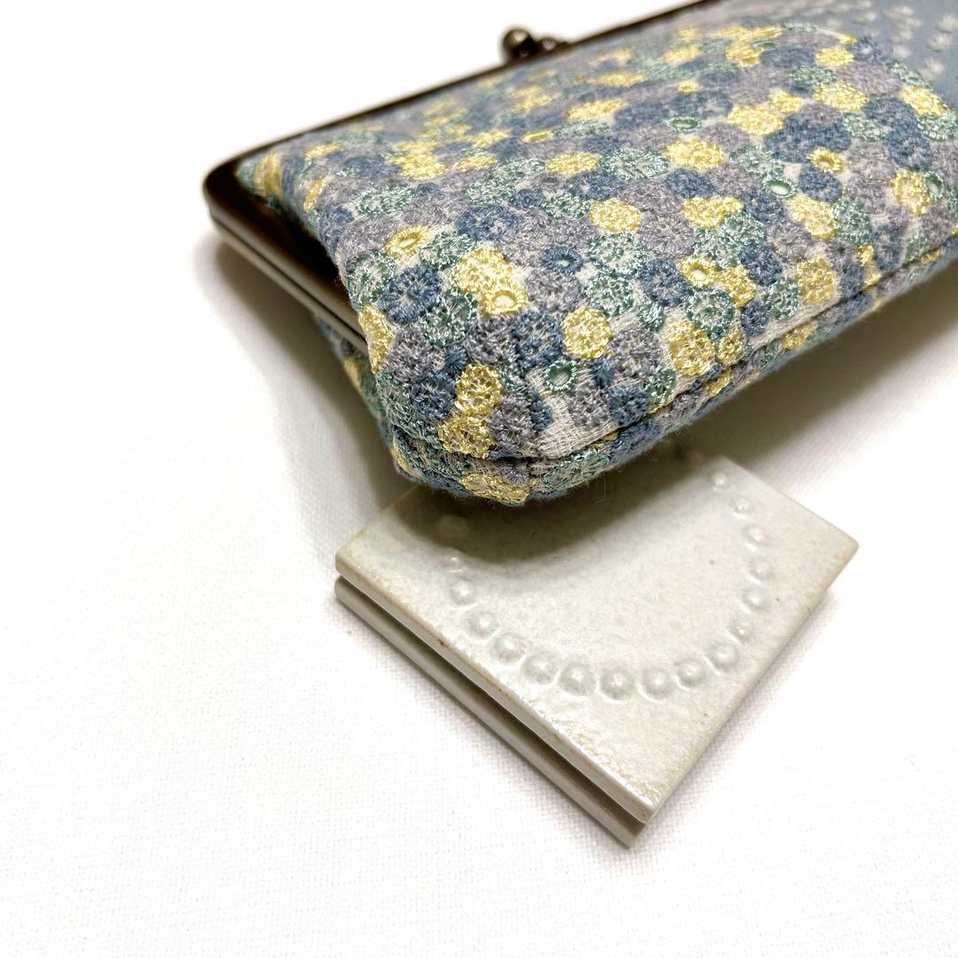 ミナペルホネン　ハンドメイド　がま口　親子長財布　ballade skyful