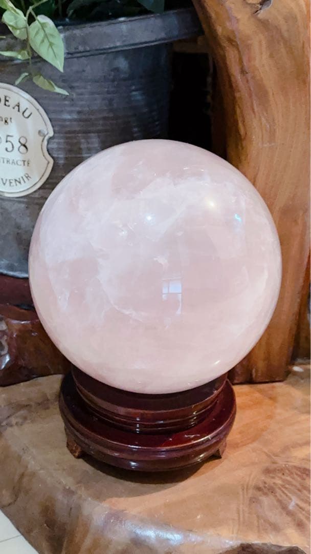 大丸玉　水晶　ピンクロースクオーツ　天然石