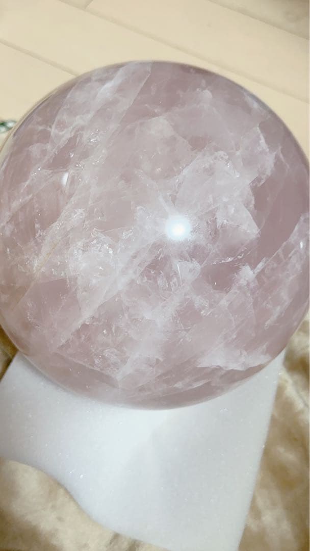 大丸玉　水晶　ピンクロースクオーツ　天然石