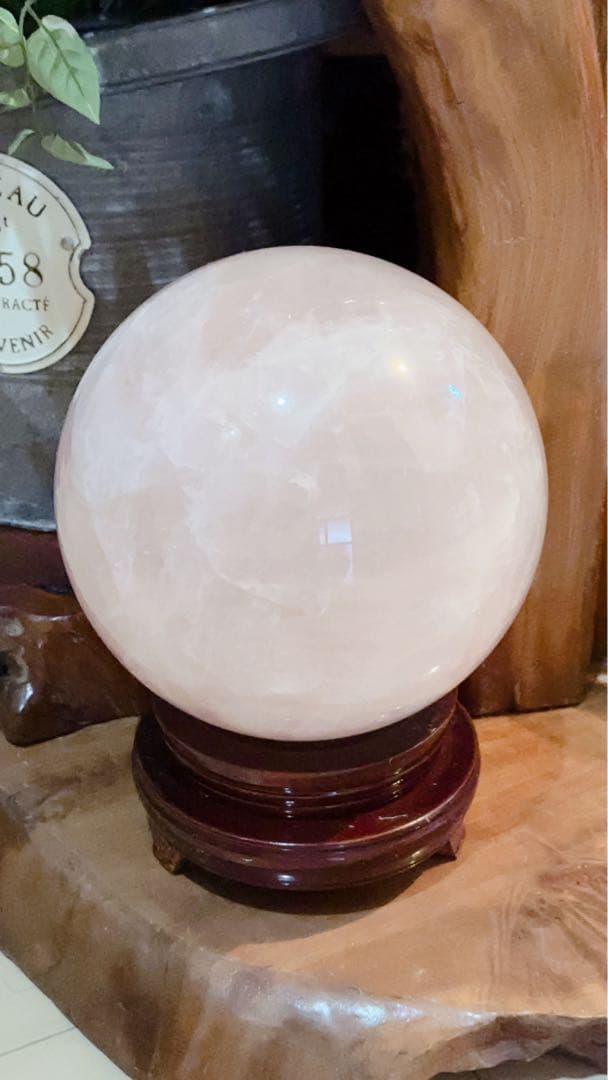 大丸玉　水晶　ピンクロースクオーツ　天然石