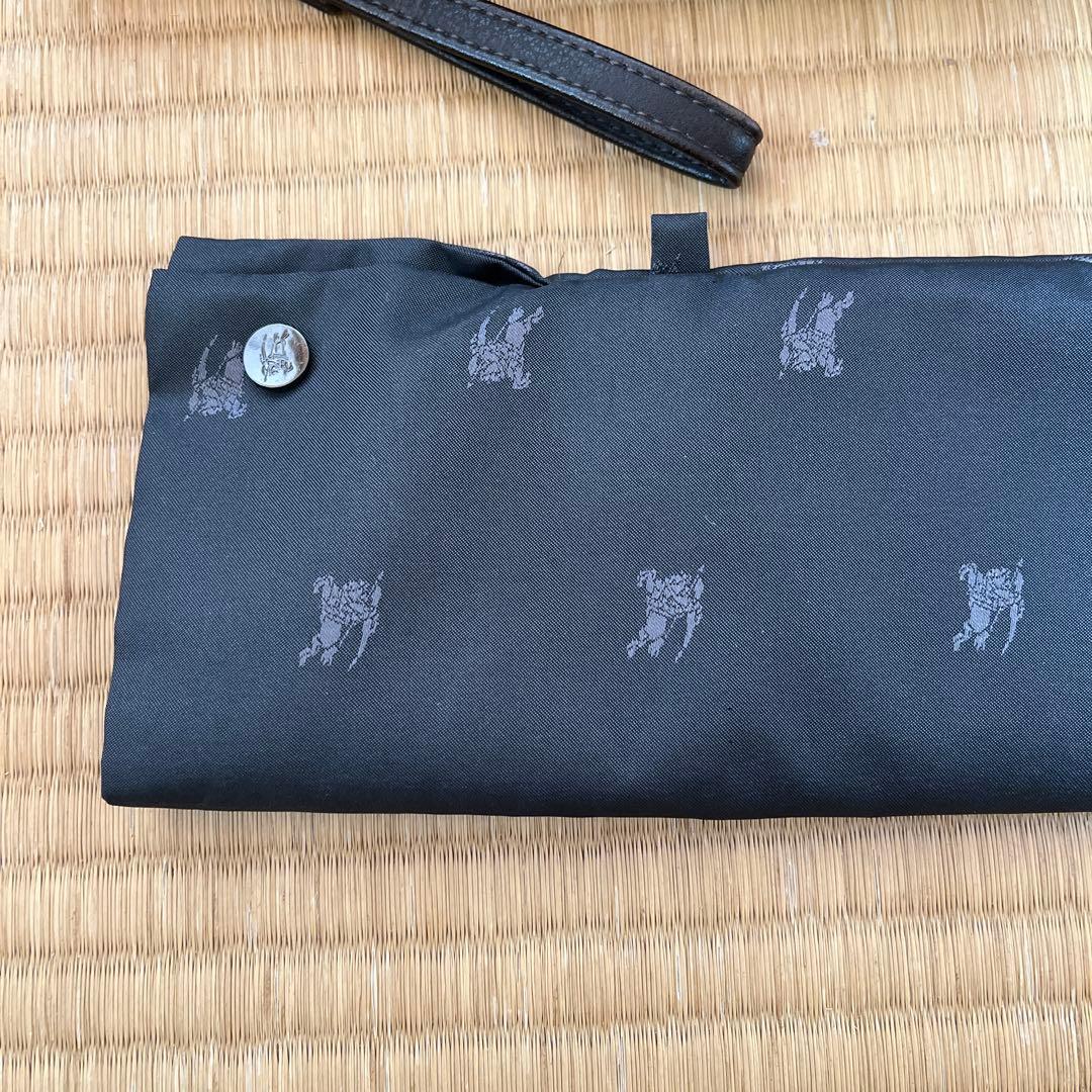美品♪ バーバリーBurberry ホースマーク柄　折り畳み傘　ブラック
