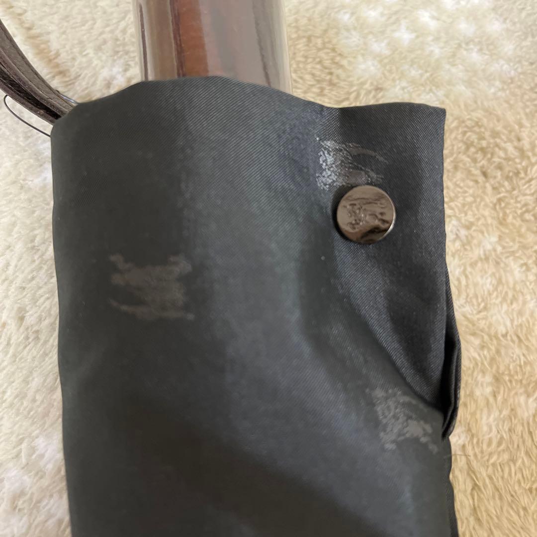 美品♪ バーバリーBurberry ホースマーク柄　折り畳み傘　ブラック